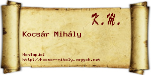 Kocsár Mihály névjegykártya