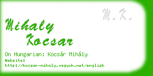 mihaly kocsar business card
