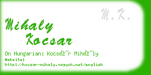 mihaly kocsar business card